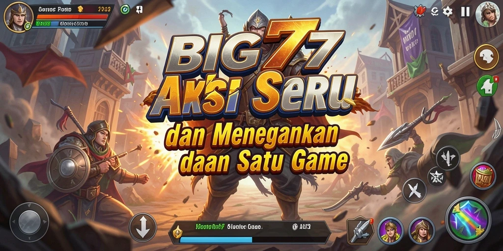 Tampilan screenshot utama BIG77 menampilkan aksi pertempuran yang mendebarkan.