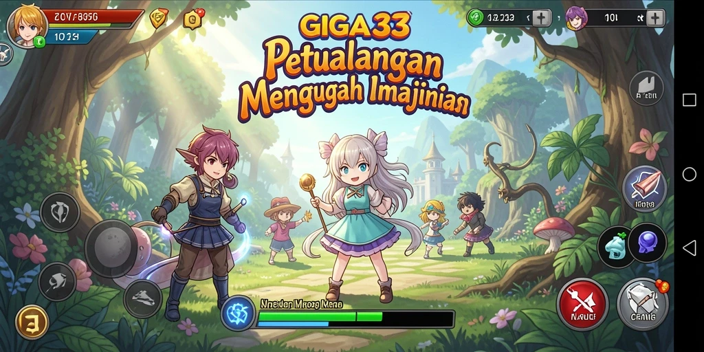 Screenshot GIGA33 menampilkan aksi pertarungan seru dalam dunia Anime.