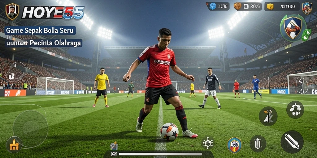 Tampilan gameplay menarik dari HOYE55 saat pertandingan sepak bola.