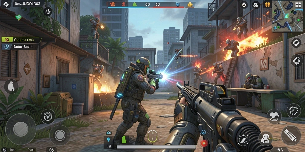 Tangkapan layar menunjukkan aksi seru dalam game TPS JUDOL303.